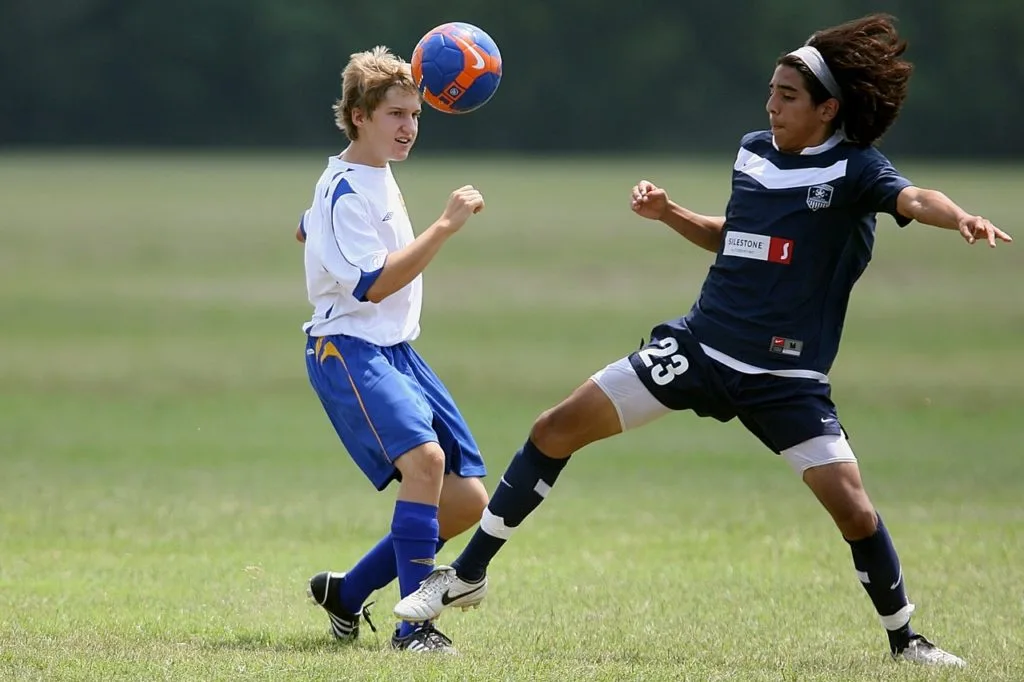 Players working on ball control and passing