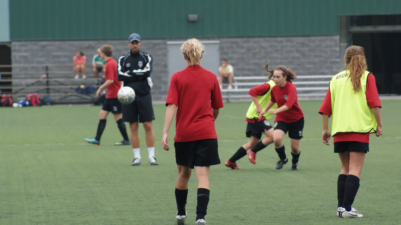 Players training during a fun soccer session