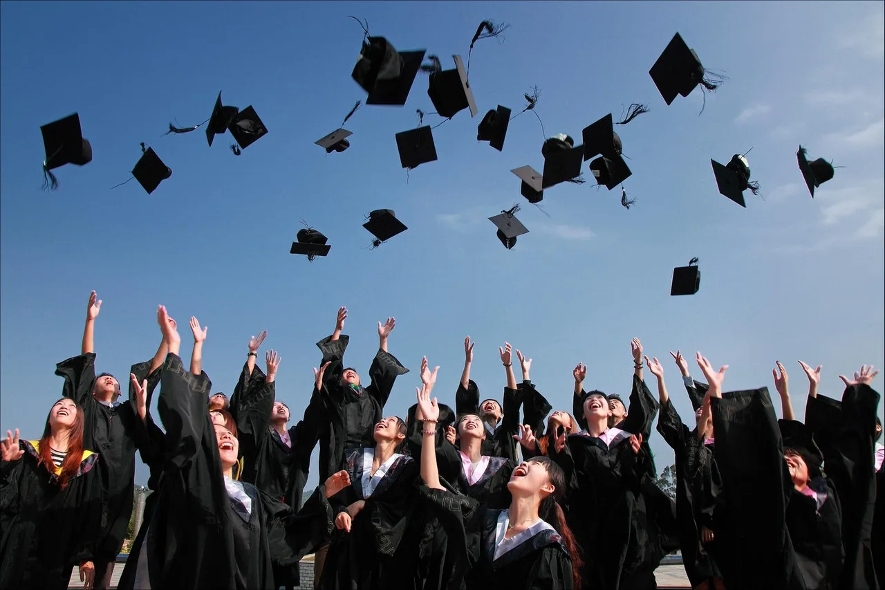 Graduate in cap and gown
